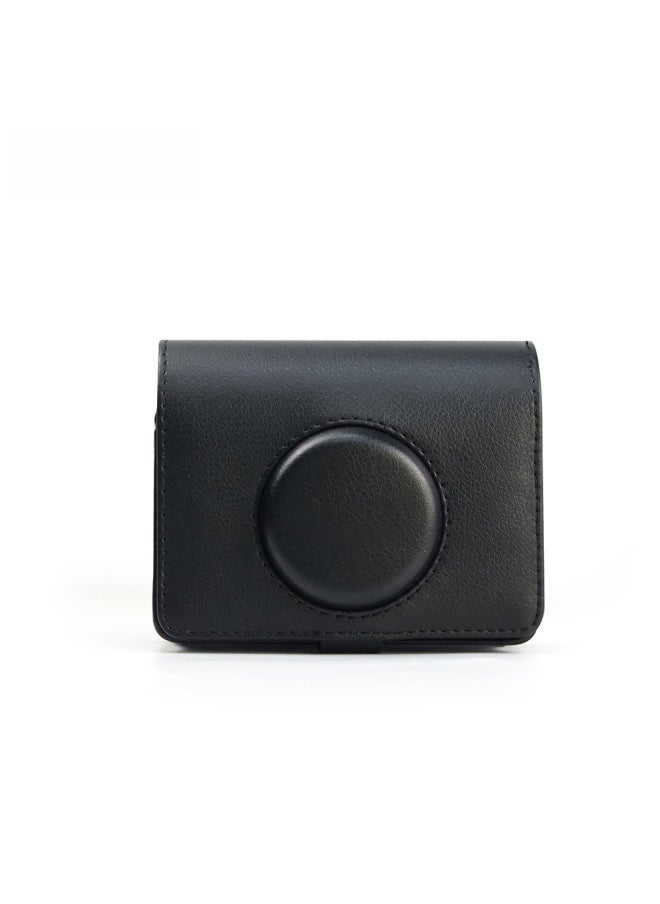 Generic Suitable For Polaroid Mini EVO Silver White Camera Bag PU Leather Retro Camera Bag Digital Photography Leather Case-Color:Black  - Image 1