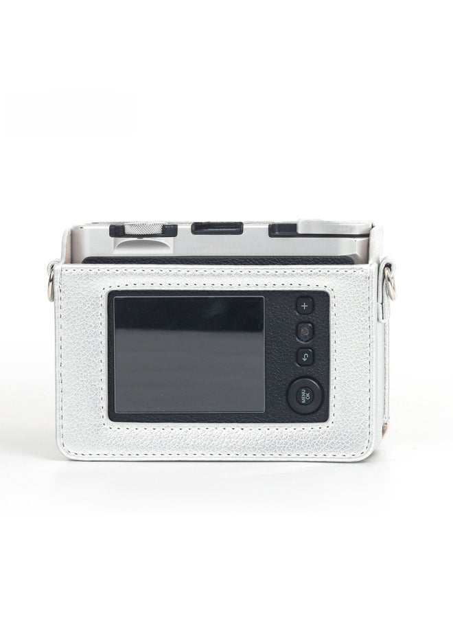Generic Suitable For Polaroid Mini EVO Silver White Camera Bag PU Leather Retro Camera Bag Digital Photography Leather Case-Color:Black  - Image 4