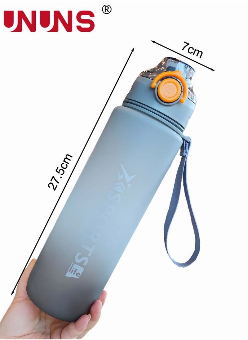 UNUNS - Sports Water Bottle,34oz Water Bottle With Time Marker,BPA Free,Silicone Leak-proof Cover,Motivational Water Bottle 1L - Image 1