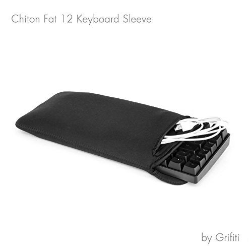 GRIFITI Chiton Fat 12 6.5" x 13.5" Neoprene Keyboard Sleeve Cover for Tenkeyless Mechanical & 11-13 Inch 10keyless Keyboards Portable Case - Extra Pocket for Cable, Computer Mouse or Gaming Trackpad - Image 2