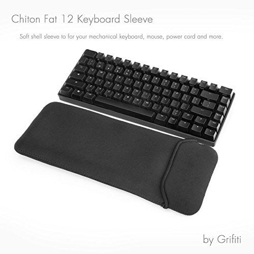 GRIFITI Chiton Fat 12 6.5" x 13.5" Neoprene Keyboard Sleeve Cover for Tenkeyless Mechanical & 11-13 Inch 10keyless Keyboards Portable Case - Extra Pocket for Cable, Computer Mouse or Gaming Trackpad - Image 5