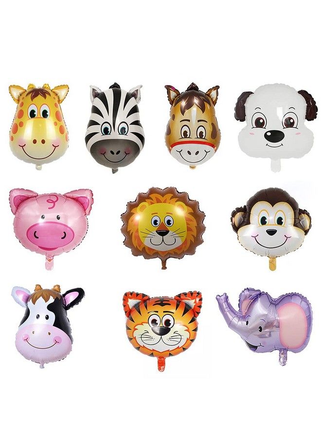 LZYMSZ 10Pcs Animal Balloons, 25Inch Giant Zoo Animal Balloons Kit, Jungle Safari Animals Theme Birthday Party Decorations For Kids Gift Baby Shower Party Supplies - Image 1