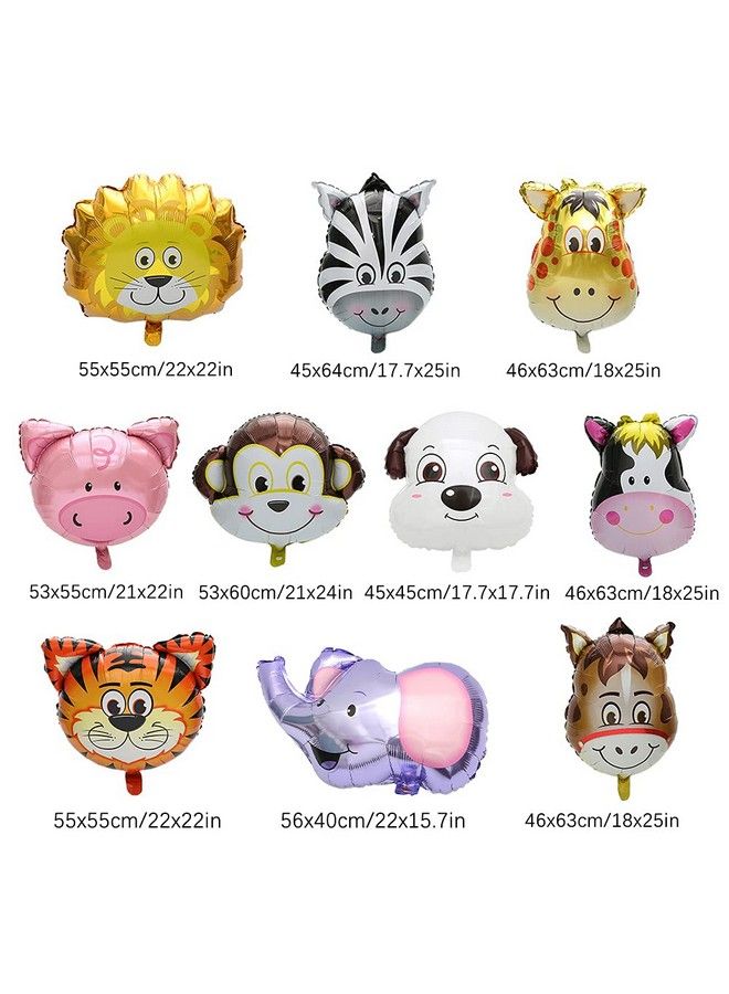 LZYMSZ 10Pcs Animal Balloons, 25Inch Giant Zoo Animal Balloons Kit, Jungle Safari Animals Theme Birthday Party Decorations For Kids Gift Baby Shower Party Supplies - Image 3
