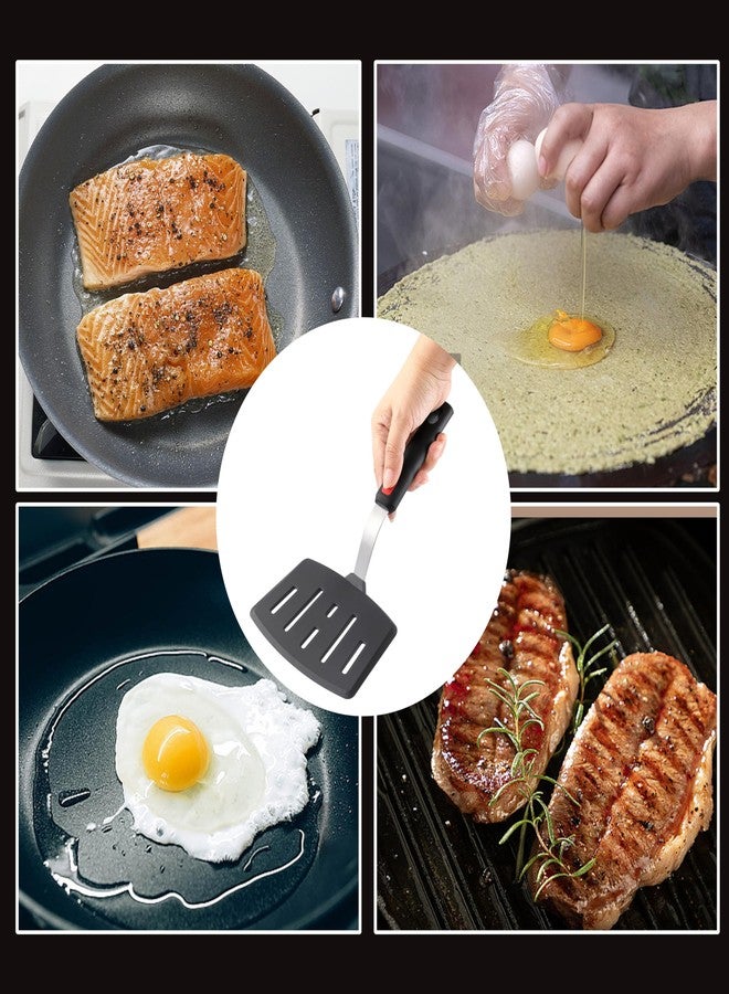 KCKHFA Silicone Wide Spatula, Slotted Turner for Cooking or Baking, Large Pancake Spatula for Egg, Fish, Steak, Flipping and Wok Use, Dishwasher Safe - Image 4