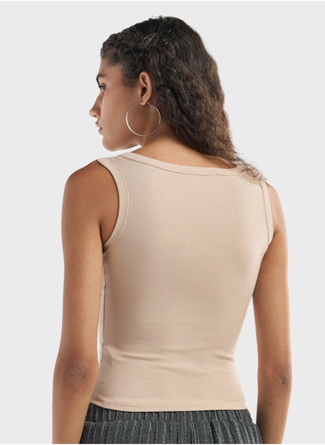 FAV Crew Neck Ribbed Tank Top  - Image 2