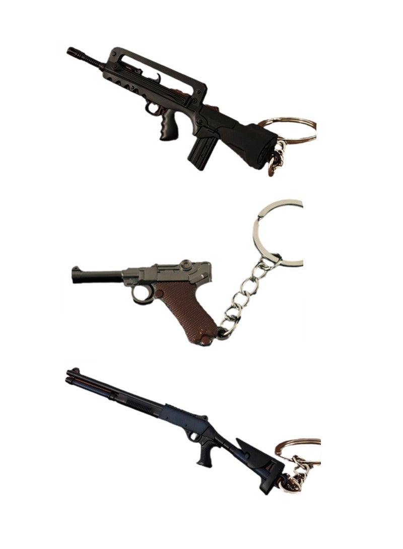 3 قطع من سلسلة المفاتيح المعدنية الصغيرة PUBG ذات الطراز القديم - Image 1