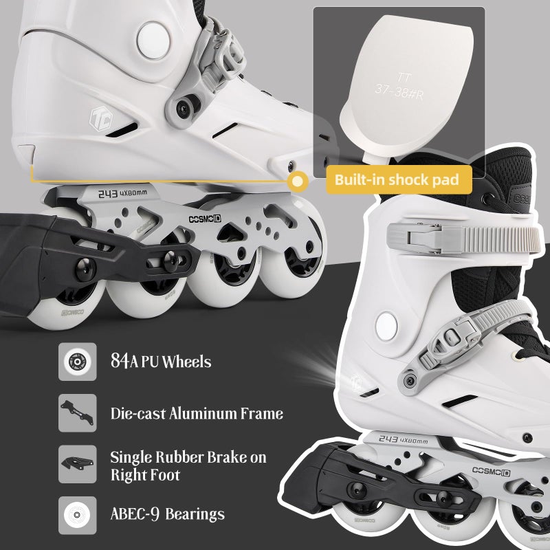 COSMOID TC Inline Skates for Adults & Teens â€“ Professional Roller Blades for Men & Women, Fitness & Recreation Skates, Grey, Size 4-13 - Image 5