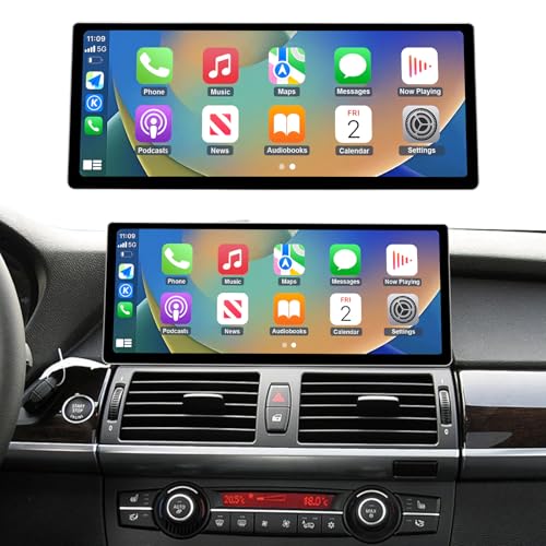 NINETOM 2026 Upgraded 123 UltraNarrow Touchscreen Wireless CarPlay Android Auto Receiver Compatible with BMW X5 X6 Series E70E71 20092013 for CIC System - Image 1