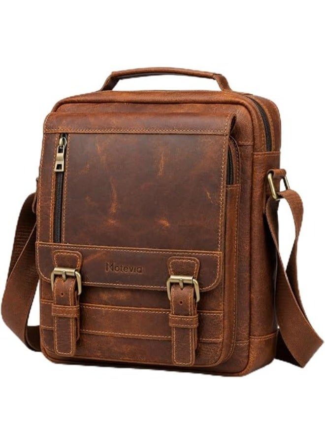 Motevia Men's handbag featuring a minimalist design and a combination of fabric and leather; includes three internal pockets, a cash pocket, and a zippered pocket. - Image 1