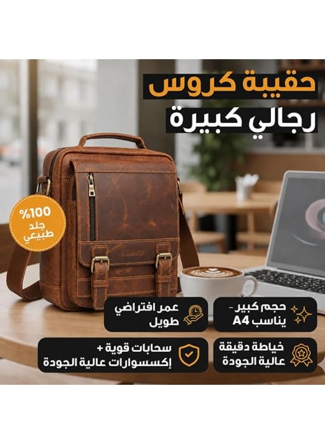 Motevia Men's handbag featuring a minimalist design and a combination of fabric and leather; includes three internal pockets, a cash pocket, and a zippered pocket. - Image 2