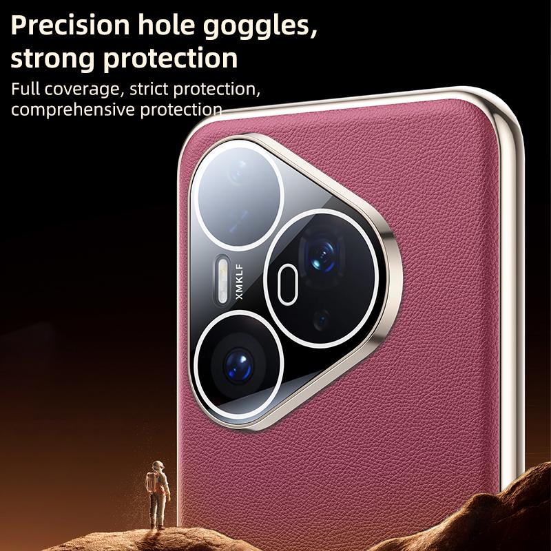 erorex For Huawei Pura 80 Pro 5G  Feel Leather Texture Cooling Phone Case(Cyan-blue) - Image 4