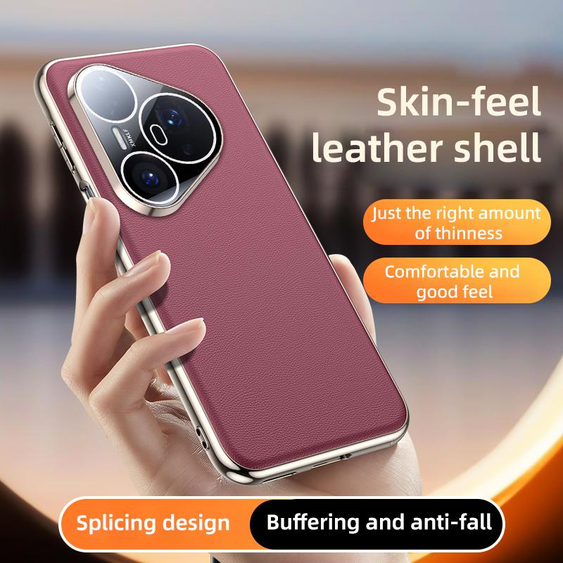 erorex For Huawei Pura 80 Pro 5G  Feel Leather Texture Cooling Phone Case(Cyan-blue) - Image 3