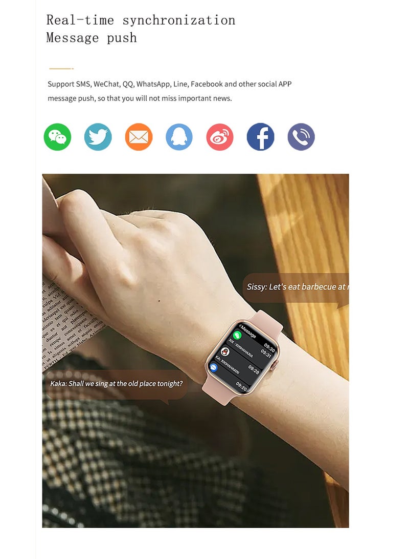 GULFLINK IW9 Mini Smartwatch for Women 1.75inch Screen IP68 Waterproof Tracker Sport Fashion- Silver - Image 4