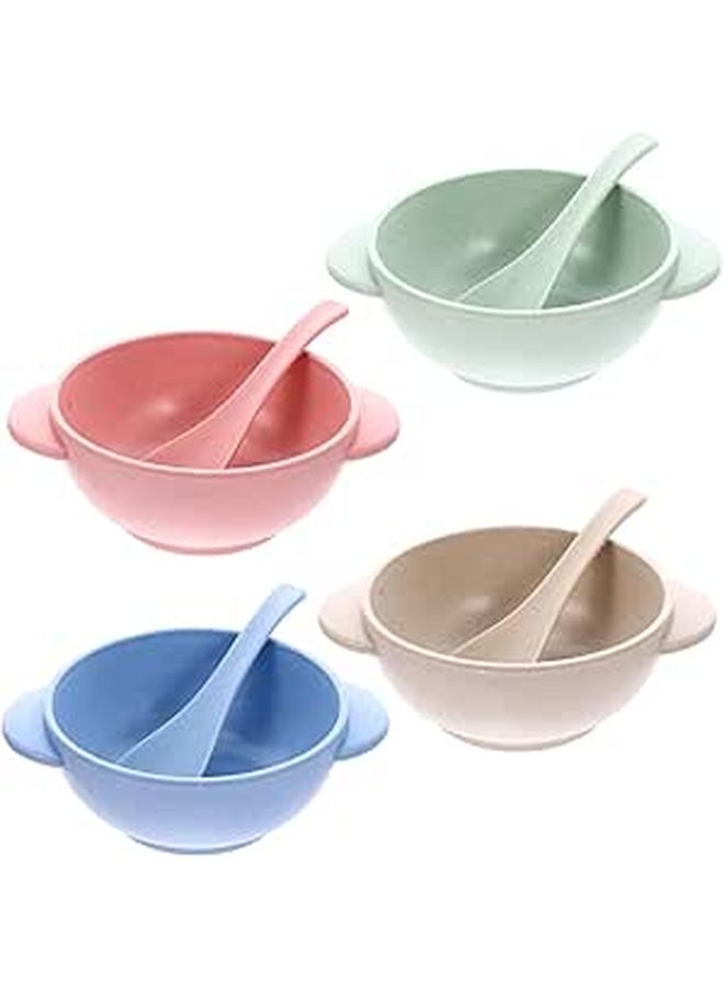 Wheat Straw Bowls with Spoon Set For Snack Safe Food Serving SUPVOX - Image 1