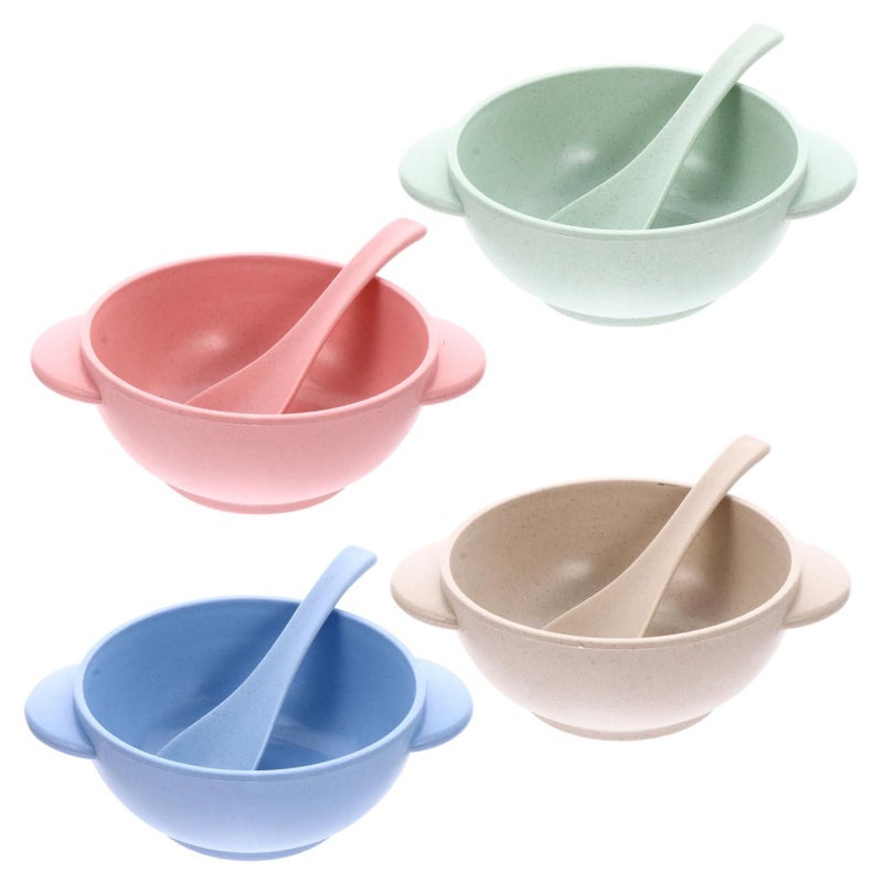Wheat Straw Bowls with Spoon Set For Snack Safe Food Serving SUPVOX - Image 2
