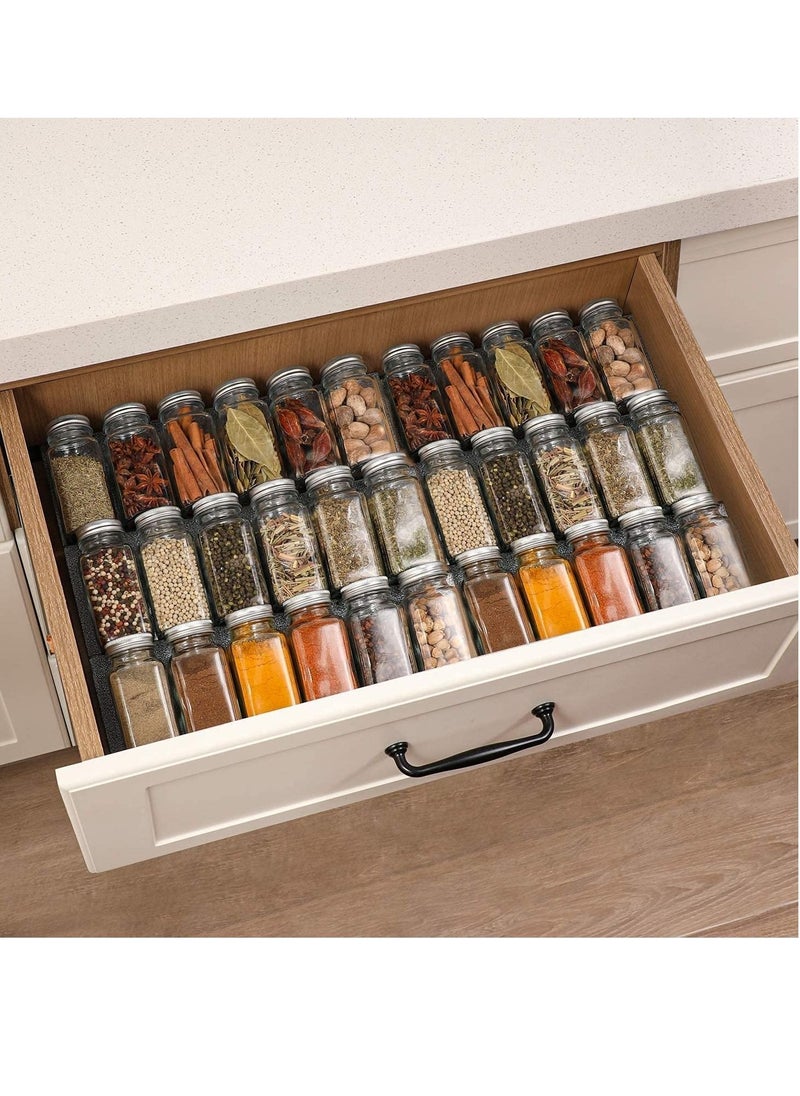 MIXDE - 24-Piece Empty Square Spice Bottles with Shaker Lids, Airtight Metal Caps - Includes 24 Spice Labels, Chalk Marker, and Silicone Collapsible Funnel - Image 1