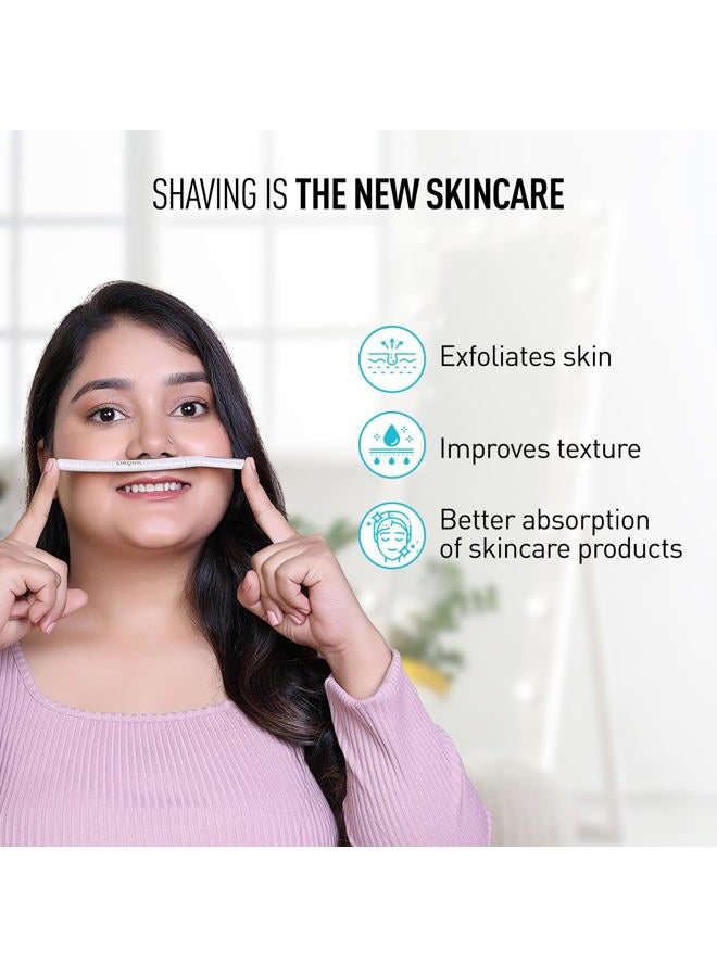 Sirona Blink & Glow Dermaplaning Razor for Women | Face Razor for Peach Fuzz & Precision Touch-Ups | Eyebrow & Facial Razor with Safety Cover - Pack of 3 - Image 4