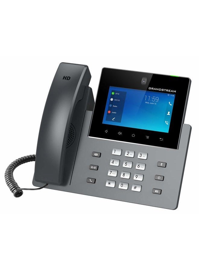 هاتف الفيديو الشبكي GXV3350 مع شاشة تعمل باللمس ملونة بحجم 5 إنش (16 خط SIP، واي فاي 802.11n)