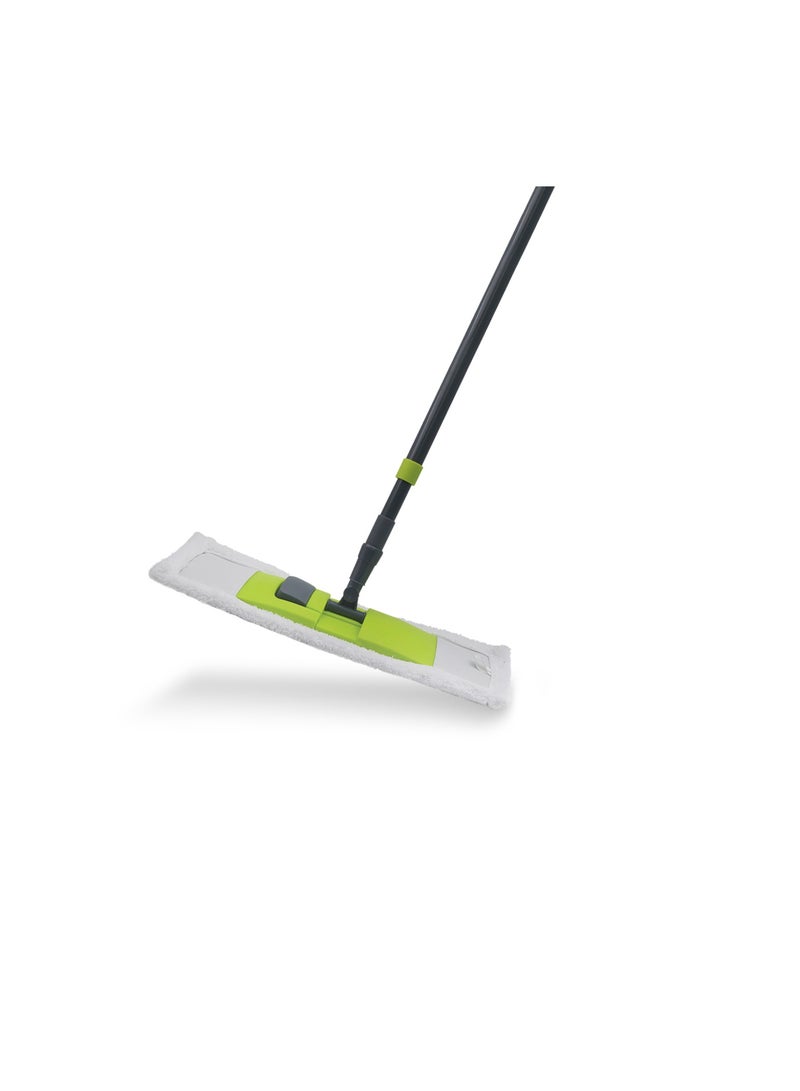 Royalford RoyalBright Professional Microfiber Mop RF12254GR Floor Cleaning System Flat Mop with Iron Handle Reusable Washable Mop Pads Wet and Dust Mopping for Hardwood Vinyl, Laminate, Tile Cleaning Multicolor - Image 1