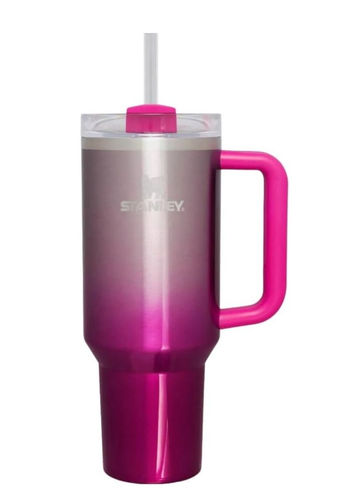 Stanley - 1.2L Adventure Quencher H2.0 Flowstate Tumbler – Vacuum Insulated Stainless Steel Travel Mug with Spill-Resistant Lid and Reusable Straw – 40oz Hydration Cup for Hot and Cold Drinks – Ideal for Travel, Office, and Gym (Camelia Pink Gradient) - Image 1