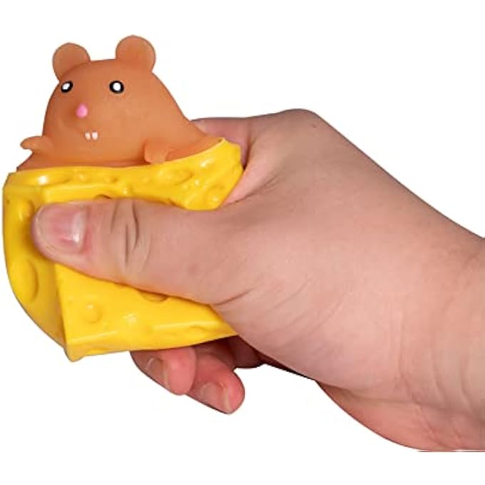 Holgosiu Squishy Cheese Toy Mouse Stress Ball Squishy Rat Squeeze Cheese Fidgets Mice Toy Stress Novelty Toy for ADHD ADD OCD - Image 4