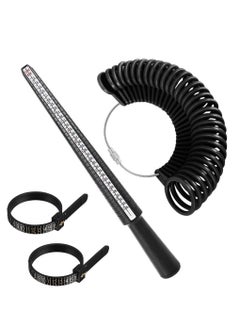 Ring Size Measuring Tool with Plastic Ring Mandrel & Perect Professionals Ring Sizer Guage, Size Stick Jewelry Mandrel and Ring Gauge Finger Size for Jewelry Making, Aluminum Ring Mandrel.