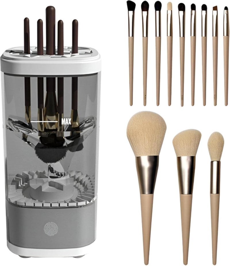 غسالة فرش تنظيف عميقة عامة - منظف فرش مكياج كهربائي دوار، محمول وتلقائي للنساء