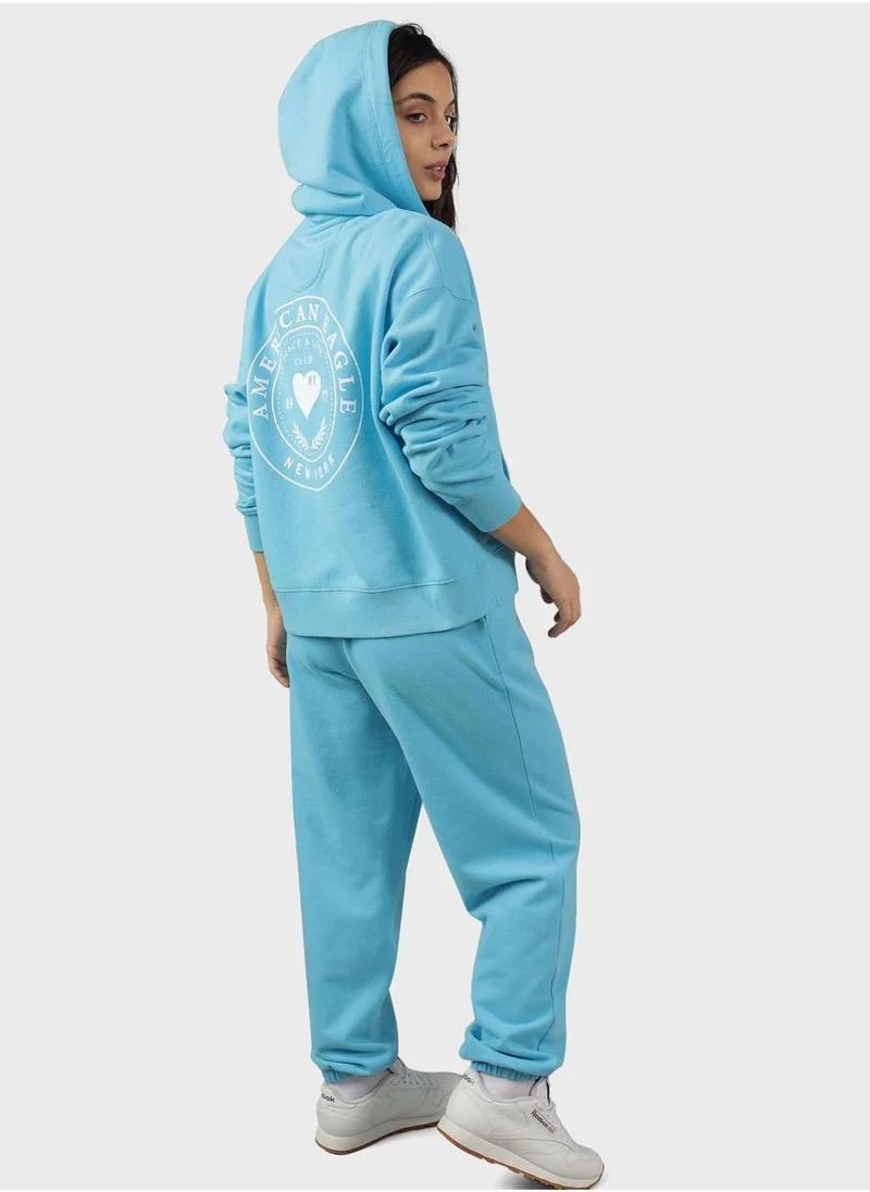 American Eagle Graphic Zip Through Hoodie