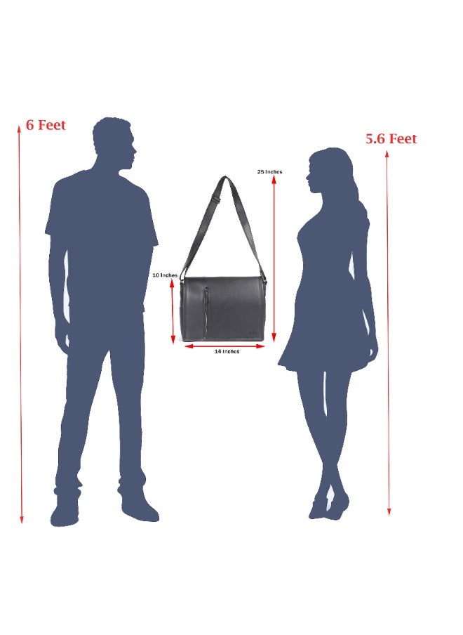 LAVERI LEATHER LAVERI Laptop Bag for Men - Leather Messenger Bag for Office - Fits up to 15 Inch Laptop - Shoulder Bag with Multiple Compartments - Executive Leather Bag for Work/Travel/Casual  - 2491  - Image 4