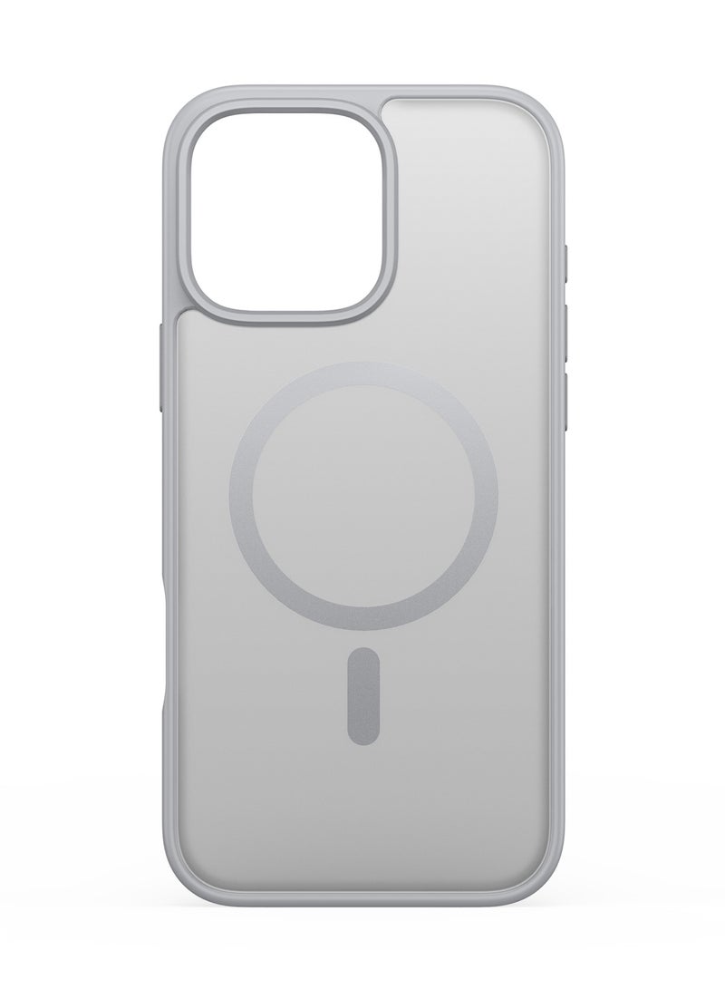 دوكس دوتشيز جراب يند دوكس دوكيس شفاف غير لامع مطفي مضاد للاصفرار [غطاء خلفي صلب من البولي كربونات ومن السيلكون ] يدعم الشحن اللاسلكي المغناطيسي جراب واقٍ مقاوم للصدمات متوافق مع iPhone 16 Pro Max (رمادي) - Image 2