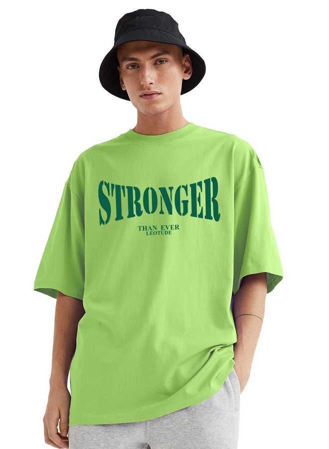 LEOTUDE Men's Oversized Half Sleeve Round Neck T-Shirt (PO3_FS49_Going-STRNR_Wild_P_Black, Maron_M) - Image 2