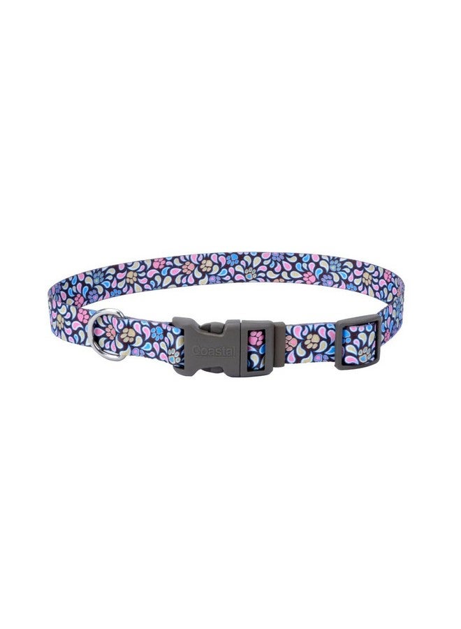 Coastal Coastal Pet Styles Adjustable Dog Collar - Stylish Patterned Fabrics - Snap-Lock Buckle - Adjustable Dog Collar - for Small, Medium or Large Dogs - Special Brown Paw - 1" x 18"-26" - Image 1