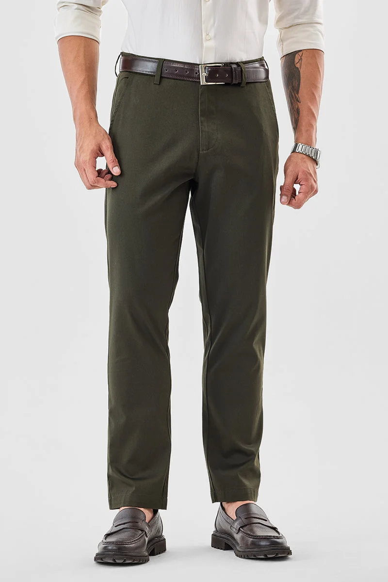 SNITCH بناطيل تشينو بقصة ضيقة ومرنة واسعة من الأسفل