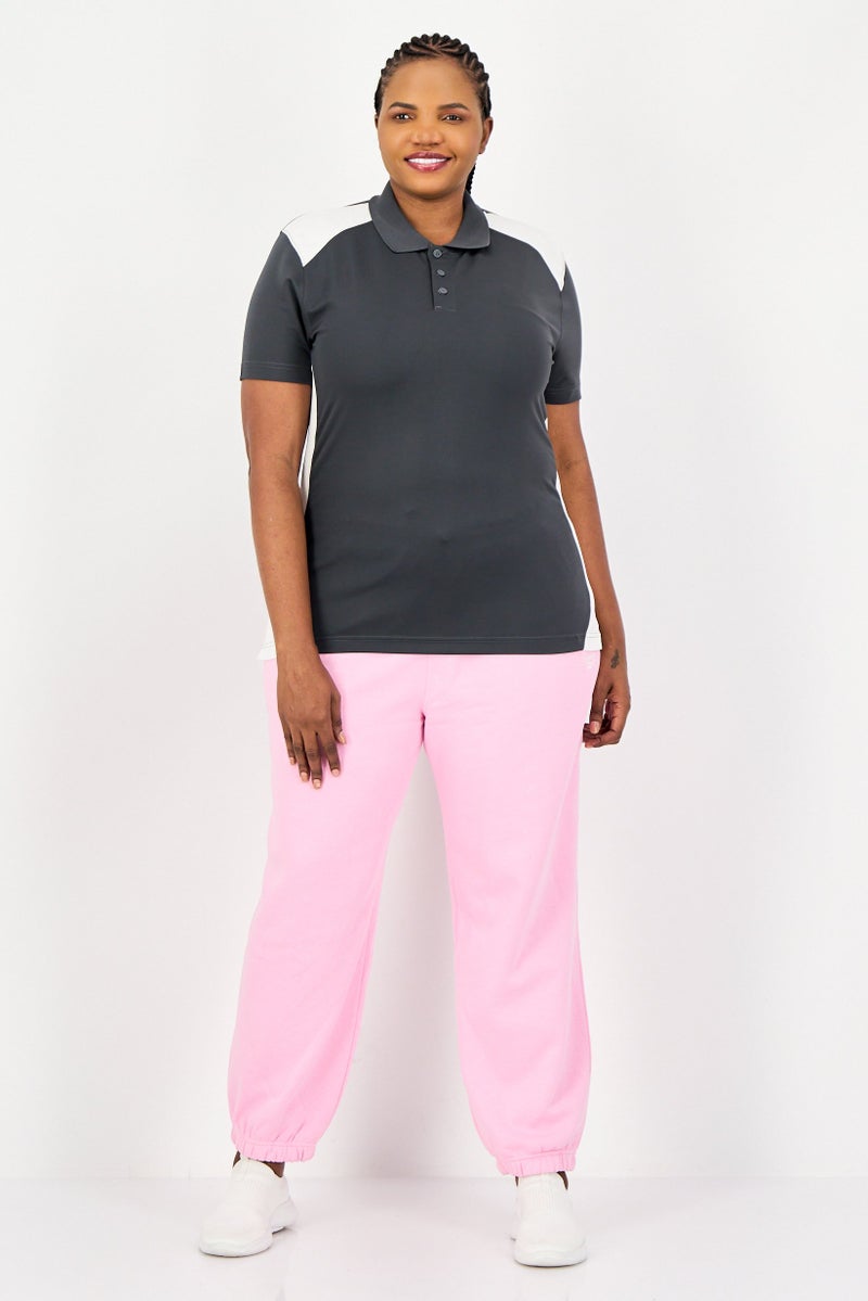 Reebok Women Sportswear Fit Short Sleeves Training Polo Shirt, Grey - Image 4