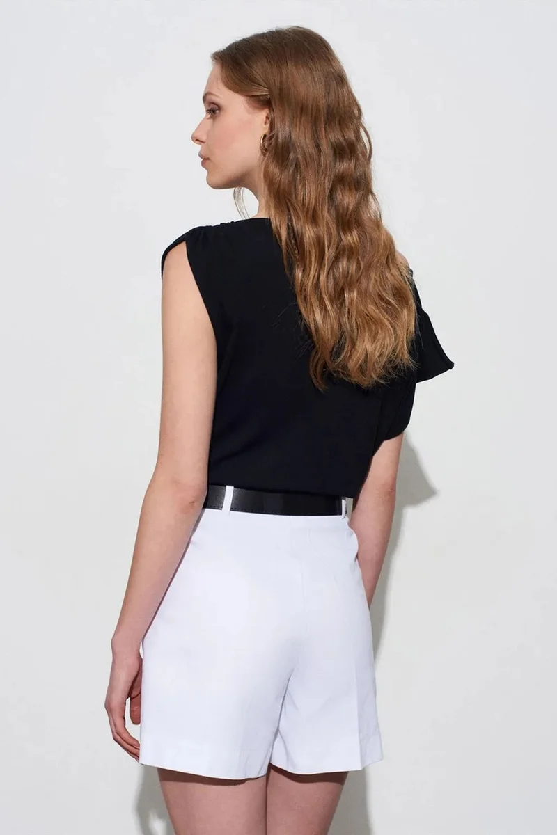 Dilvin Black DILVIN Off-Shoulder Sleeveless Crepe Blouse for Women | Best Price UAE
