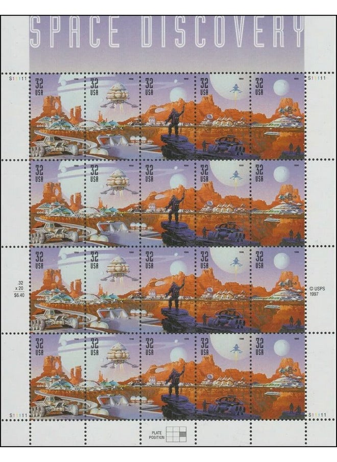 USPS Space Discovery Sheet Of Twenty 32 Cent Stamps Scott 323842  - Image 1