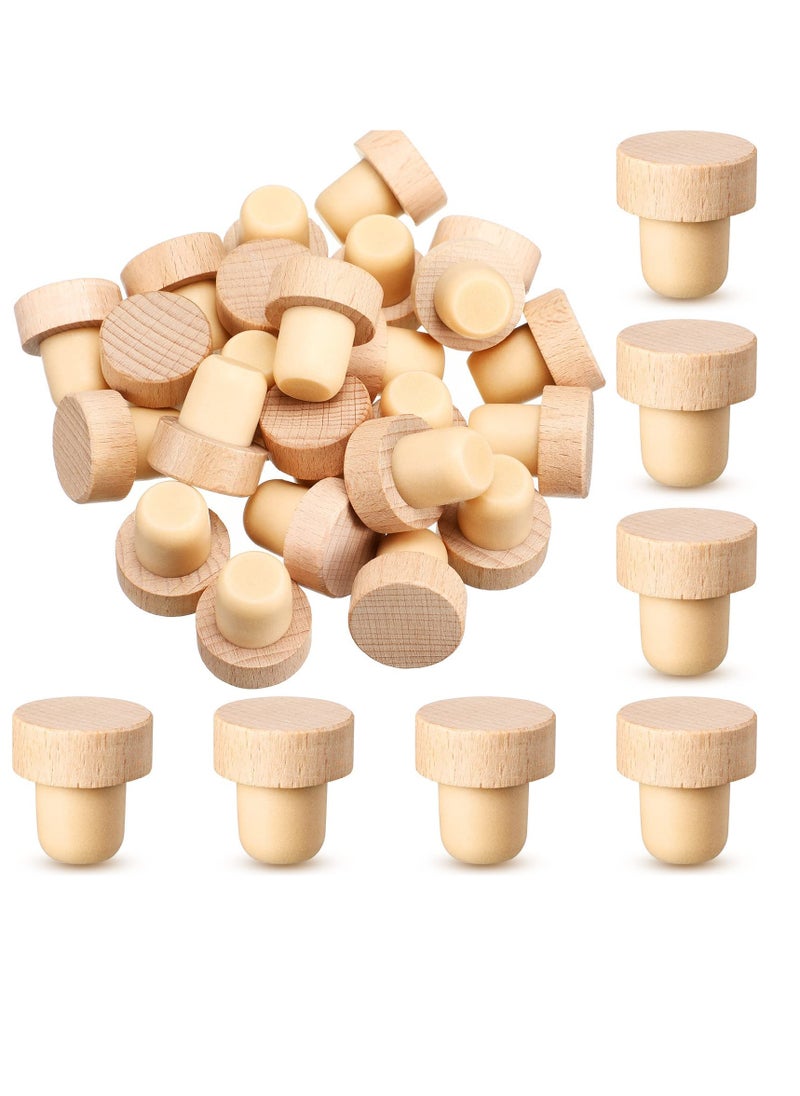 KASTWAVE Wine Bottle Corks T Shaped Cork Plugs for Wine Cork Wine Stopper Reusable Wine Corks Wooden and Rubber Wine Stoppers Bottle Stoppers Sealing Plug Bottle Stopper for Beer Bottles Craft  - Image 1