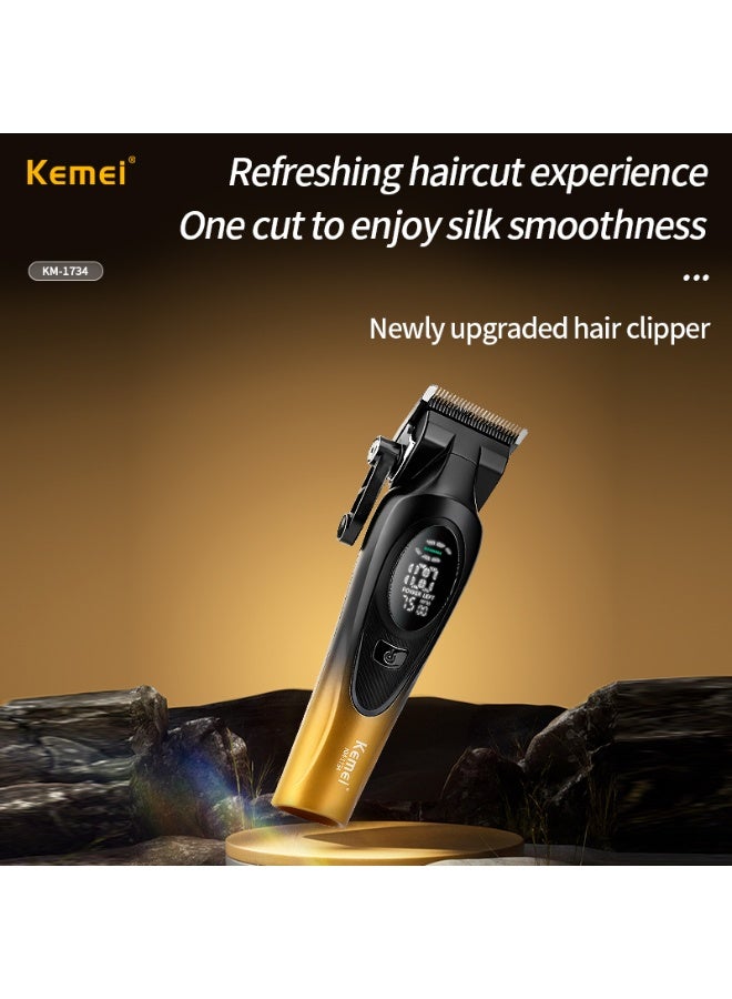 Kemei Km-1734 Professional Rechargeable Hair Clipper with LCD Display MultiColor - Image 2