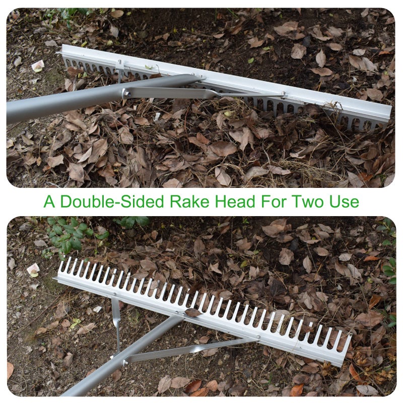 RUIJIU Landscape Rake 36 Inch Head, Leaf Rakes for Lawns with 67 Inch Handle,Aluminum Yard Tool for Loosening Soil, Landscaping Lawn Care , Lake Garden Pond and Beach Care - Image 4