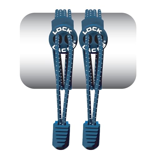 LOCK LACES (Elastic No Tie Shoelaces) (Navy Blue, 48-Inch) - Image 1