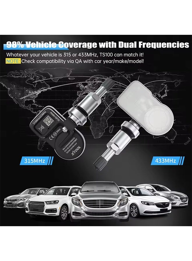 XTOOL TS100 Sensor 2 in 1 315MHz 433MHz TPMS Sensor Tire Repair Tools TPMS Scanner Pressure Monitor Tester Work on TP150 IP819TP - Image 2