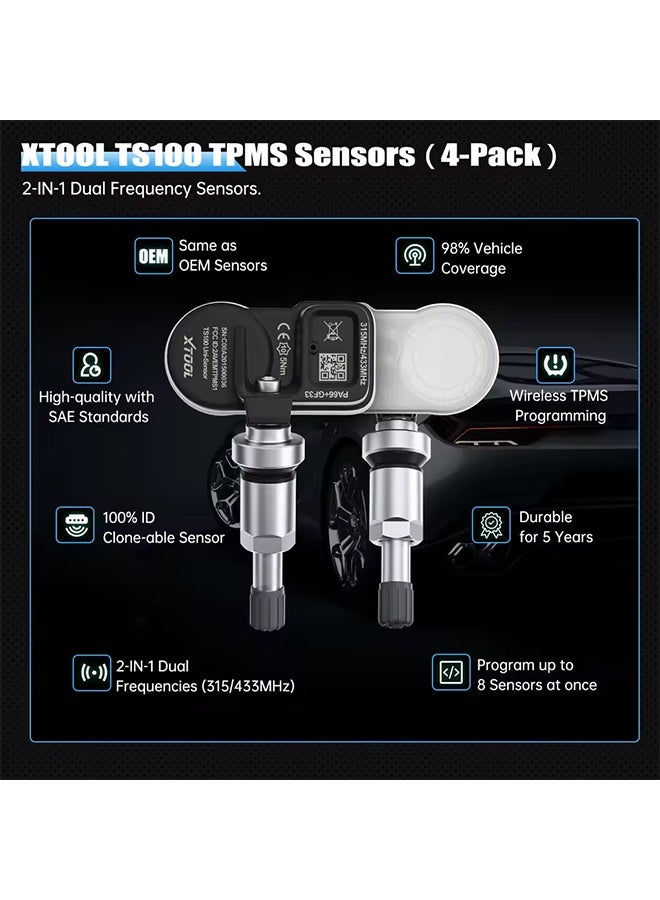 XTOOL TS100 Sensor 2 in 1 315MHz 433MHz TPMS Sensor Tire Repair Tools TPMS Scanner Pressure Monitor Tester Work on TP150 IP819TP - Image 5