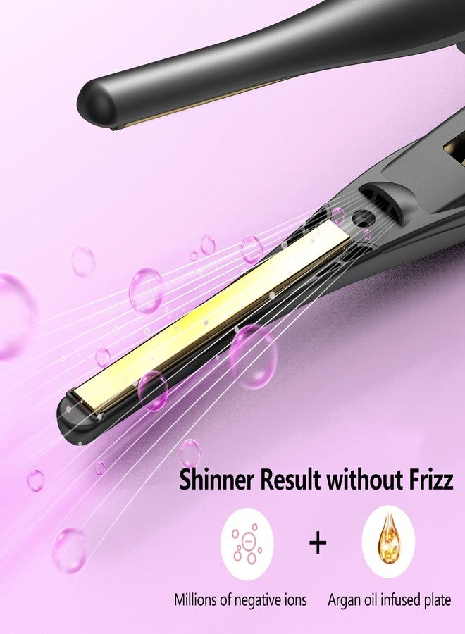 ORYNNE Small Flat Irons for Short Hair, 5s Ultra Fast Heat Up Pencil Flat Iron, Negative Ions Mini Flat Iron for Edges, 3/10'' Travel Mini Hair Straightener with Digital Temp Control, Easy to Use - Image 4