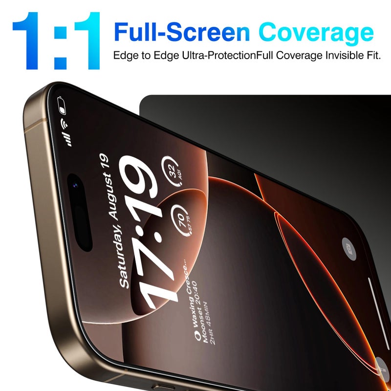 EZ-GLAZ- 4 Pack for iPhone 16 Pro Max Screen Protector[6.9"] With 2 Pack Camera Lens Protector, 9H+ Hardness 12FT Military Grade Shatterproof Scratch Resistant Durable Tempered Glass Film with Flawless Fit Kit, HD Clear - Image 3