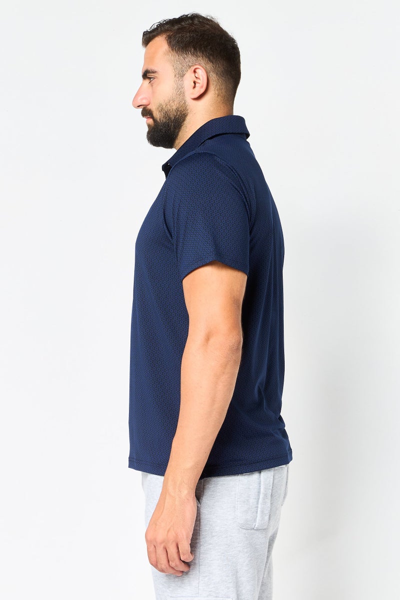 UNDER ARMOUR Men Loose Fit Short Sleeve Golf Polo Shirt, Navy - Image 3