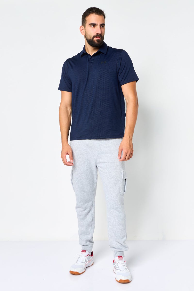 UNDER ARMOUR Men Loose Fit Short Sleeve Golf Polo Shirt, Navy - Image 2