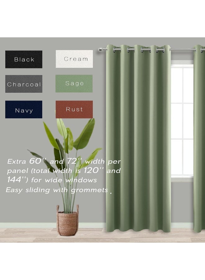 KOUFALL Sage Green Blackout Curtains for Living Room 60x84 Inches Long - Image 3