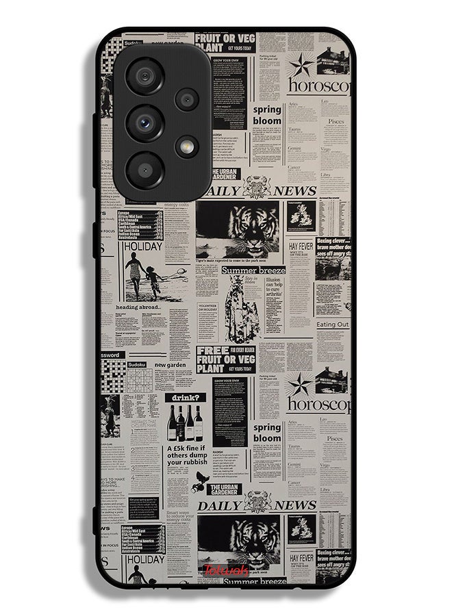 Tolwak Samsung Galaxy A33 5G Protective Case Cover Newspaper Recording - Image 1