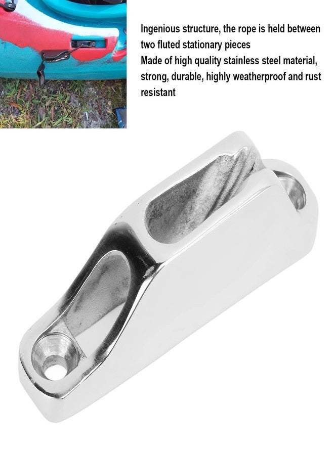 Aramox Boat Rope Clam Cleat,18x80mm Marine Grade 316 Stainless Steel Clam Cleat for 3 to 6mm Line Ship Kayak Accessories - Image 2