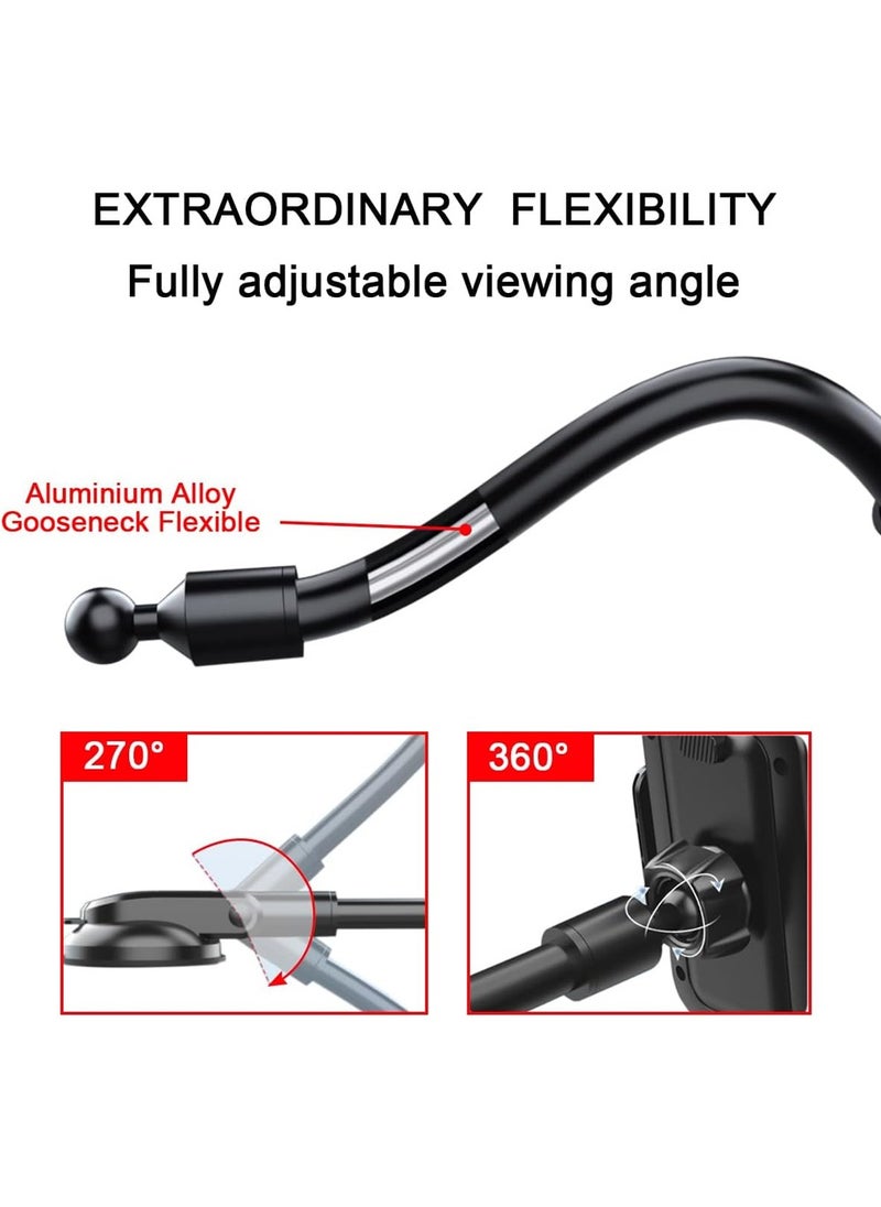 X-level Long Arm Car Phone Holder Dashboard Windshield Air Vent Car Phone Mount Anti Shake Strong Suction Car Mobile Holder Rotatable Car Phone Stand Cell Phone Holder for Car with Air Vent Clip For All Phone  - Image 4